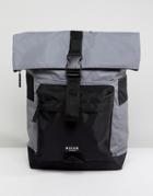 Nicce London Rolltop Backpack In Reflective - Gray