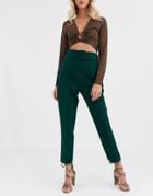 Asos Design Split Sleeve Wrap Waist Longline Blazer-pink