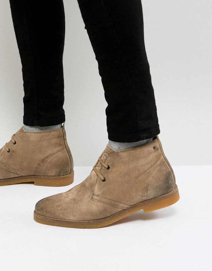 Base London Perry Suede Desert Boots In Stone - Stone