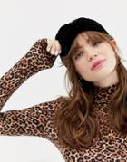 Monki Velvet Turban Hat In Black - Black