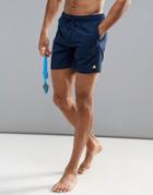 Adidas Swimming Shorts With Tonal Branding In Navy Bj8751 - Navy