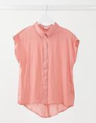 Jdy Short Sleeve Shirt In Peach Blossom-pink
