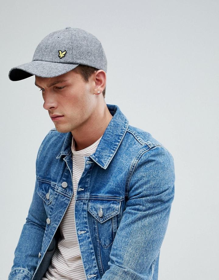 Lyle & Scott Wool Logo Cap In Gray Marl - Gray
