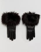 Ted Baker Faux Fur Gloves - Black