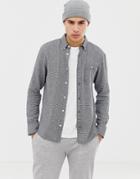 D-struct Pocket Button Down Brushed Cotton Dogstooth Flannel Shirt - Black