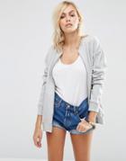 Asos The Ultimate Bomber Jacket In Jersey - Gray Marl