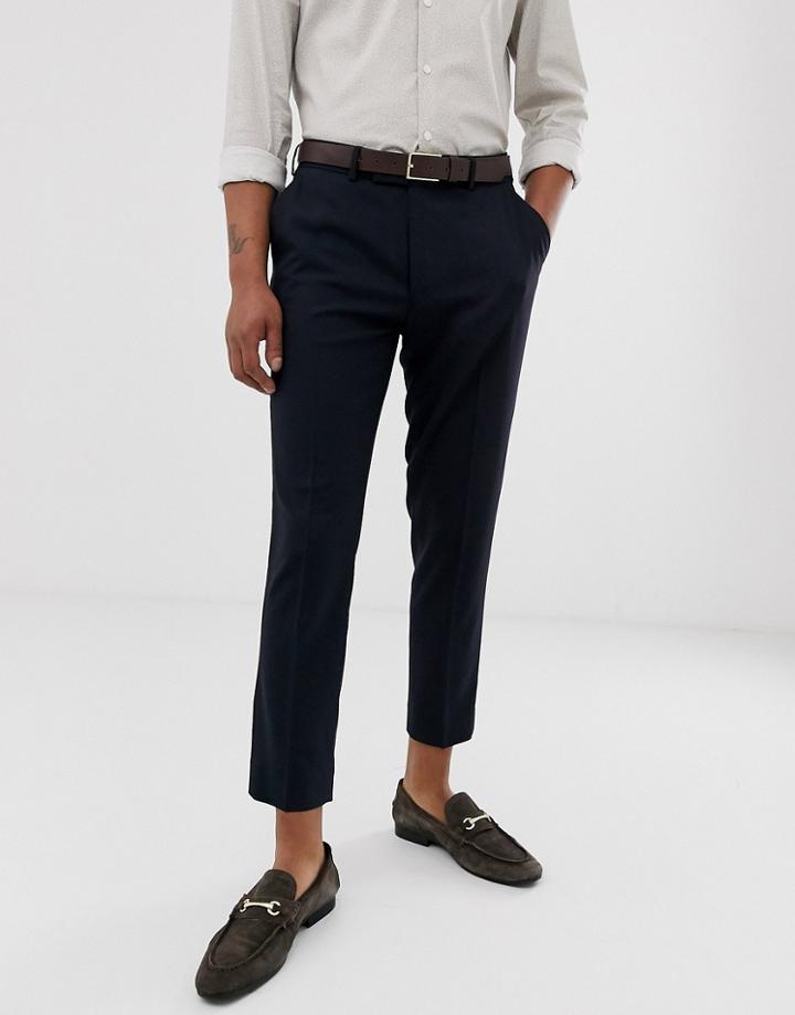 Asos Design Skinny Cropped Smart Pants In Navy