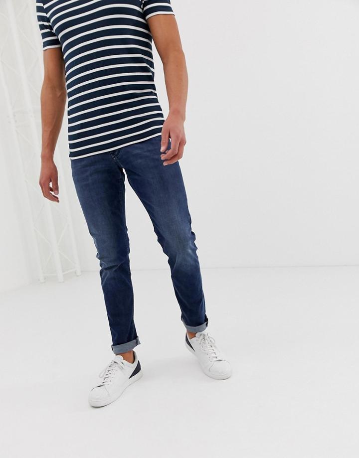 Emporio Armani J06 Slim Fit Mid Light Wash Jeans-blue