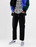Collusion Skater Jeans With Contrast Stitch In Black - Black