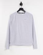 Nike Running Pacer Long Sleeve Top In Gray Heather-grey
