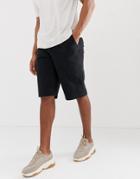 Asos White Cargo Shorts In Black Heavyweight Twill - Black