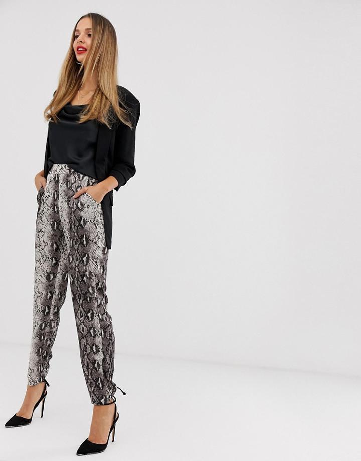 Vila Snake Print Pants-multi