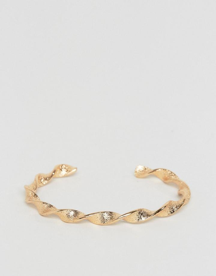 Pieces Twisted Bangle - Gold