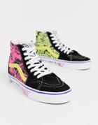 Vans Sk8-hi Print Contrast Sneakers In Pink