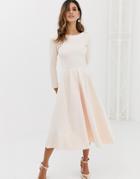 Closet Full Pleated Skirt Dress - Cream
