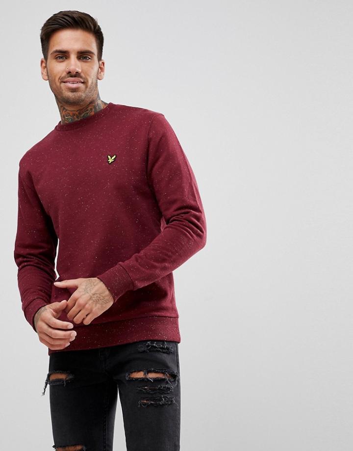 Lyle & Scott Flecked Sweatshirt In Burgundy - Red