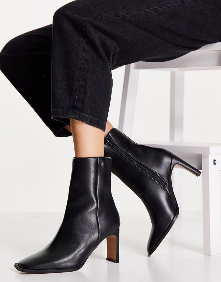 Asos Design Remmy Set-back Heeled Boots In Black