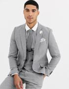 Gianni Feraud Winter Wedding Slim Fit Tweed Wool Blend Suit Jacket-gray