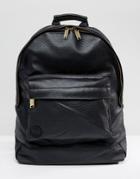 Mi-pac Tumbled Backpack In Faux Leather Black - Black