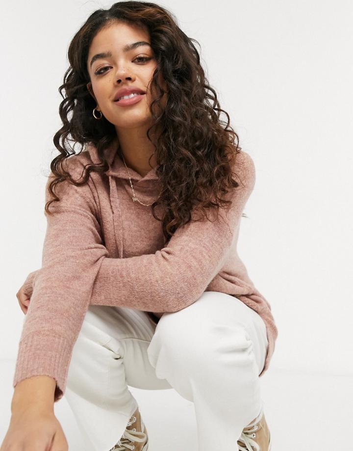 Jdy Knitted Hoodie In Pink