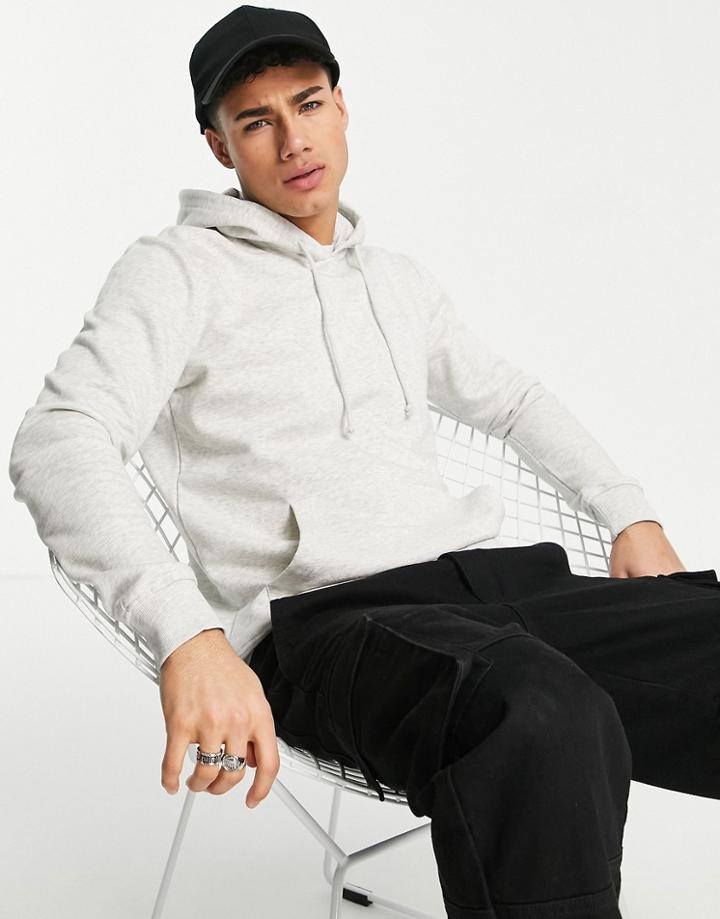 Brave Soul Overhead Hoodie In Ecru Heather-white