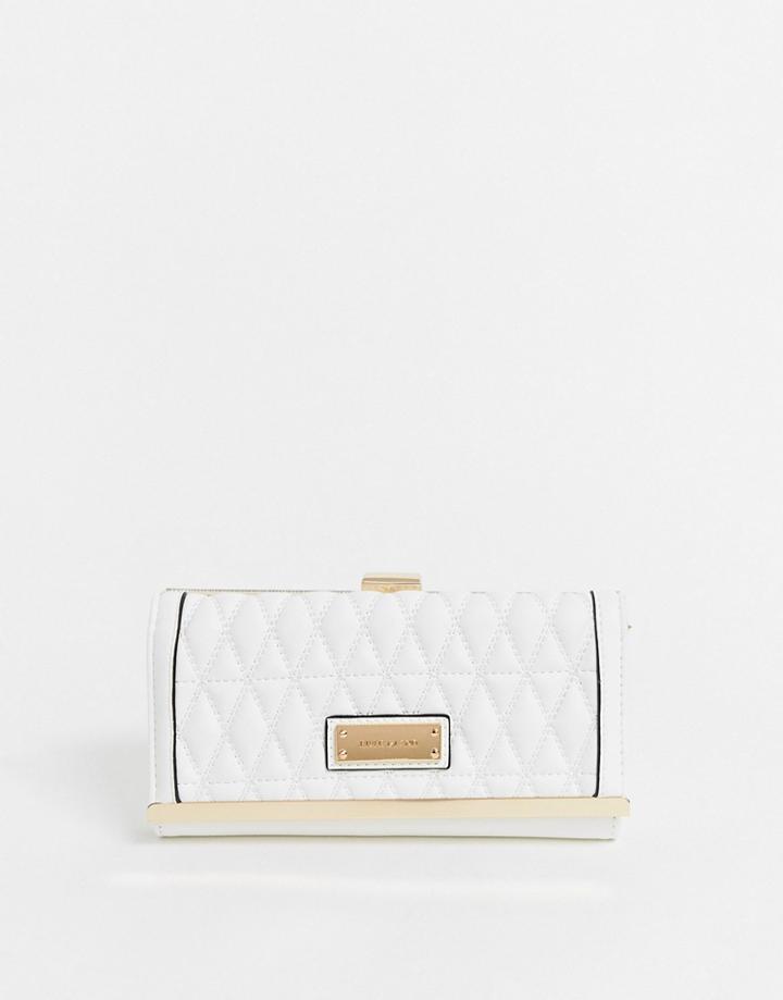 River Island Quilted Cliptop Ladies' Wallet In White