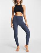 Weekday Recycled Polyamide Seamless Leggings In Steel Blue - Part Of A Set-navy
