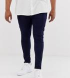 Asos Design Plus Spray On Jeans In Power Stretch Denim In Indigo - Blue