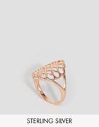 Lavish Alice Sterling Silver Rose Gold Plated Oversized Honeycomb Ring