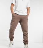 Sixth June Essential Sweatpants In Brown Exclusive At Asos