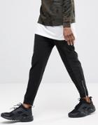 Asos Skinny Joggers With Panels & Zips - Black