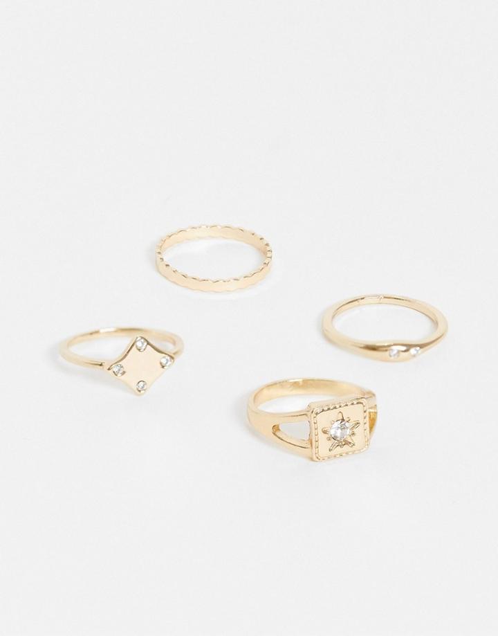 Pieces 4 Pack Stacking Rings In Gold