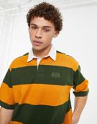 Levi's Rugby Polo Shirt With Small Logo In Yellow/green Stripe-multi