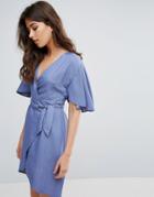 A State Of Being Embrace Wrap Dress - Blue