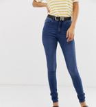 Only Tall High Waist Skinny Jean In Blue