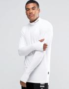 Nicce London Long Sleeve T-shirt With Turtleneck - White