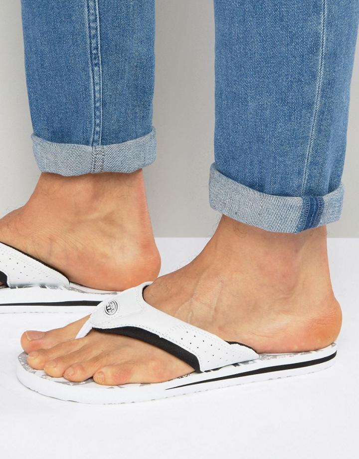 Animal Jekyl Logo Flip Flops - White
