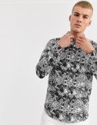 Process Black Animal Print Slim Fit Shirt
