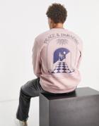 River Island Peace Paradise Crew Neck Sweater In Pink