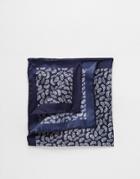 Ted Baker Leaf Print Silk Pocket Square - Blue