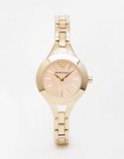 Emporio Armani Pink Face Chiara Watch - Gold