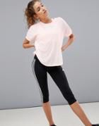 Adidas Training Three Stripe Capri Leggings In Black - Black