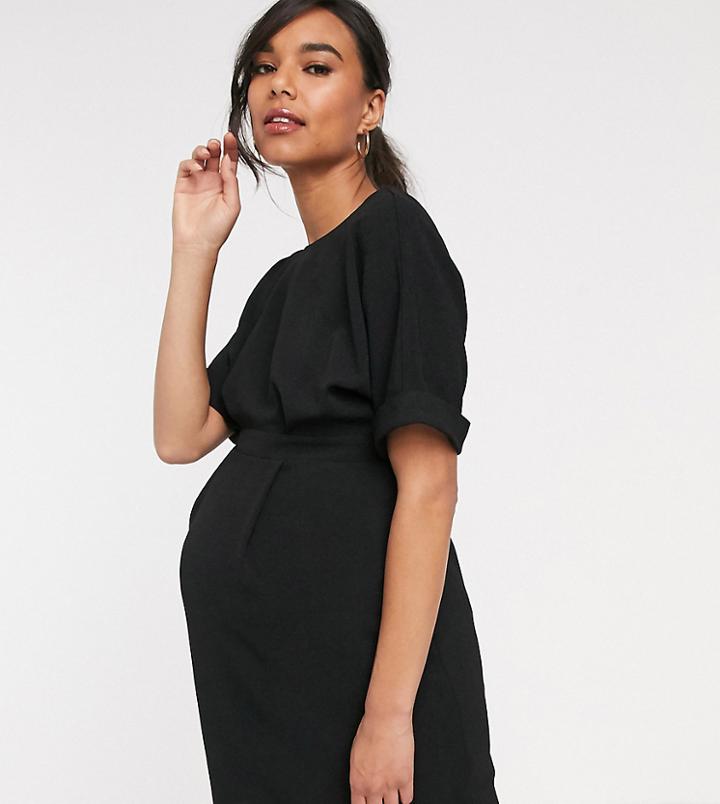 Asos Design Maternity Wiggle Mini Dress In Black