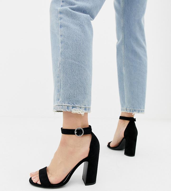 New Look Barely There Heeled Sandal In Black