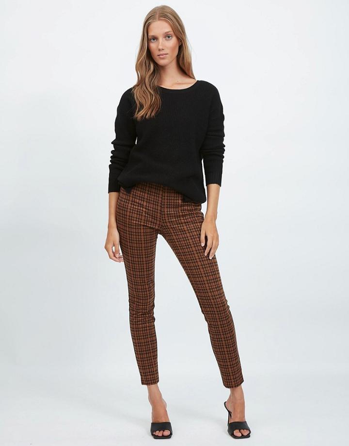 Vila High Waisted Leggings In Check Print-multi