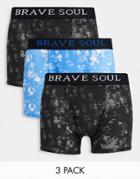 Brave Soul 3 Pack Tie Dye Boxers-multi