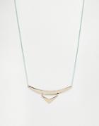 Orelia Colored Chain And Geo Bar Necklace - Pale Gold