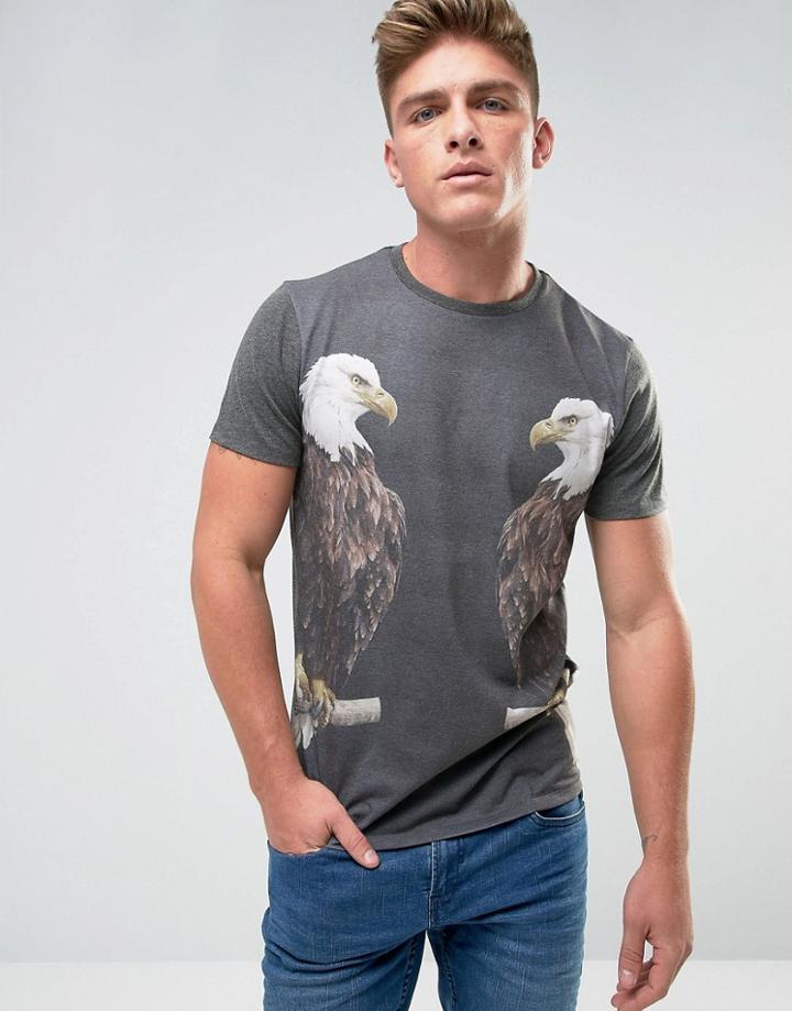 Threadbare Printed Eagle T-shirt - Gray