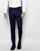 Asos Slim Suit Pants In Geo Design - Navy