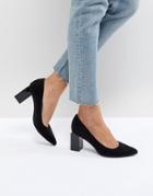 Stradivarius Square Heel Pointed Shoe - Black